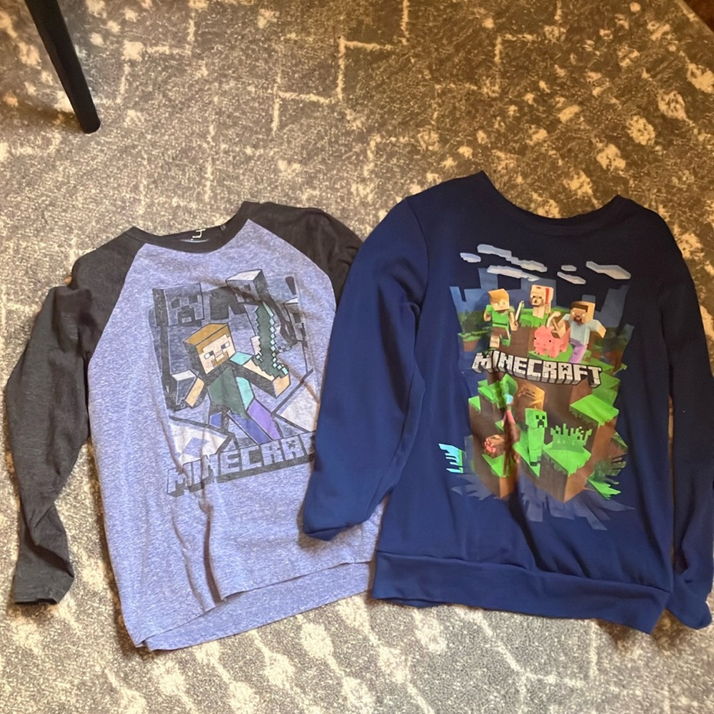 Minecraft Kids Shirts - Gray and Blue